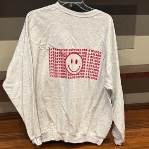 Gray Sweatshirt with Red Graphic